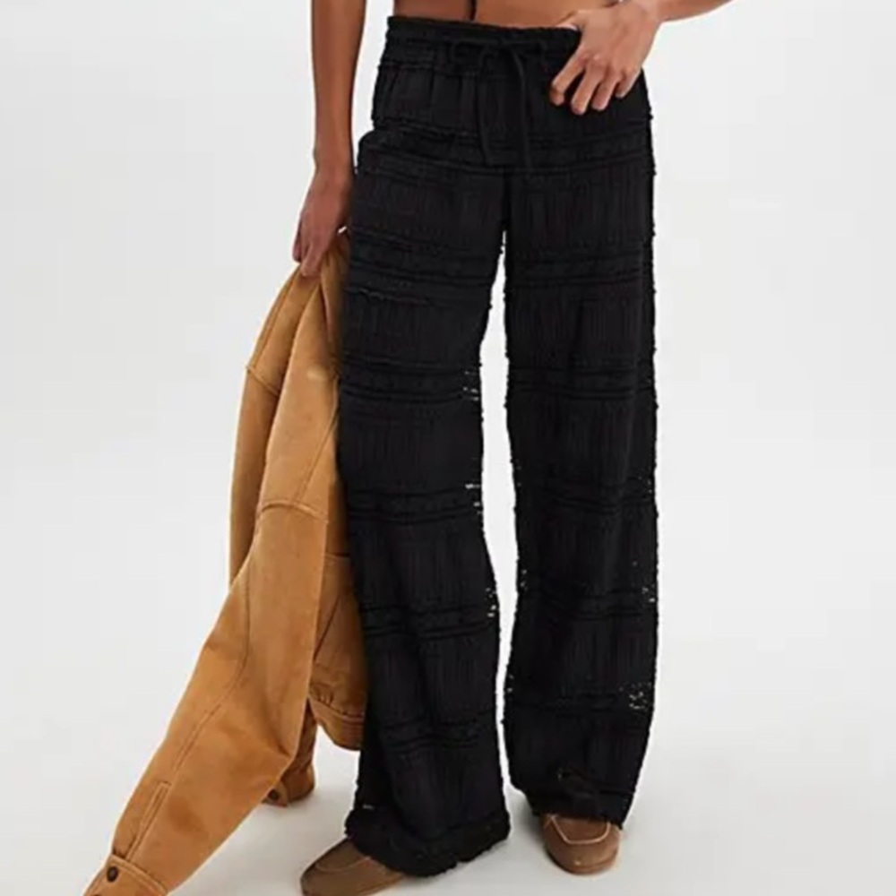 FREE PEOPLE Lace Pants NWT Black FP One Aiden